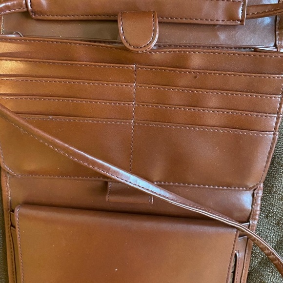 1970s 80s Vintage Etienne Aigner CANVAS & LEATHER Tardis Pockets HAND BAG PURSE - Picture 4 of 8